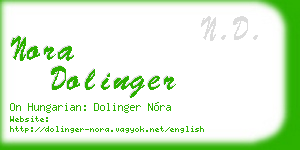 nora dolinger business card